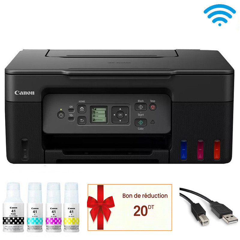Imprimante Canon Multifonction Pixma G3470 Couleur Réservoir Intégré Wifi Noir en Tunisie