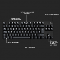 Clavier Gamer Mécanique Logitech G413 TKL SE Noir En Tunisie