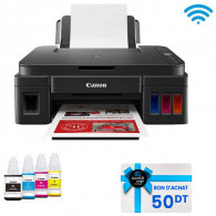 Imprimante à Réservoir Intégré Canon Pixima G3410 3en1 Couleur Wi-Fi Noir en Tunisie