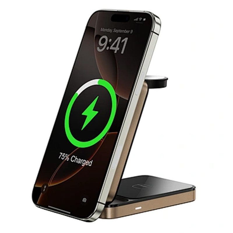 Chargeur Sans Fil Magnétique 3en1 Wiwu W038 Bronze en Tunisie