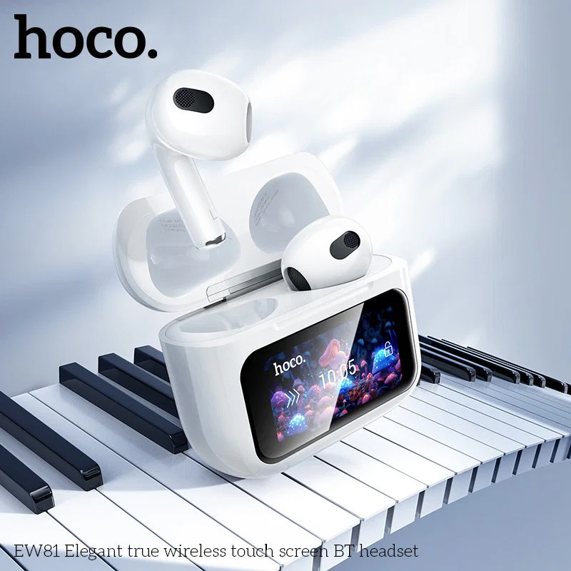 Ecouteur Bluetooth Hoco EW81 ANC Avec Ecran Tactile Blanc en Tunisie