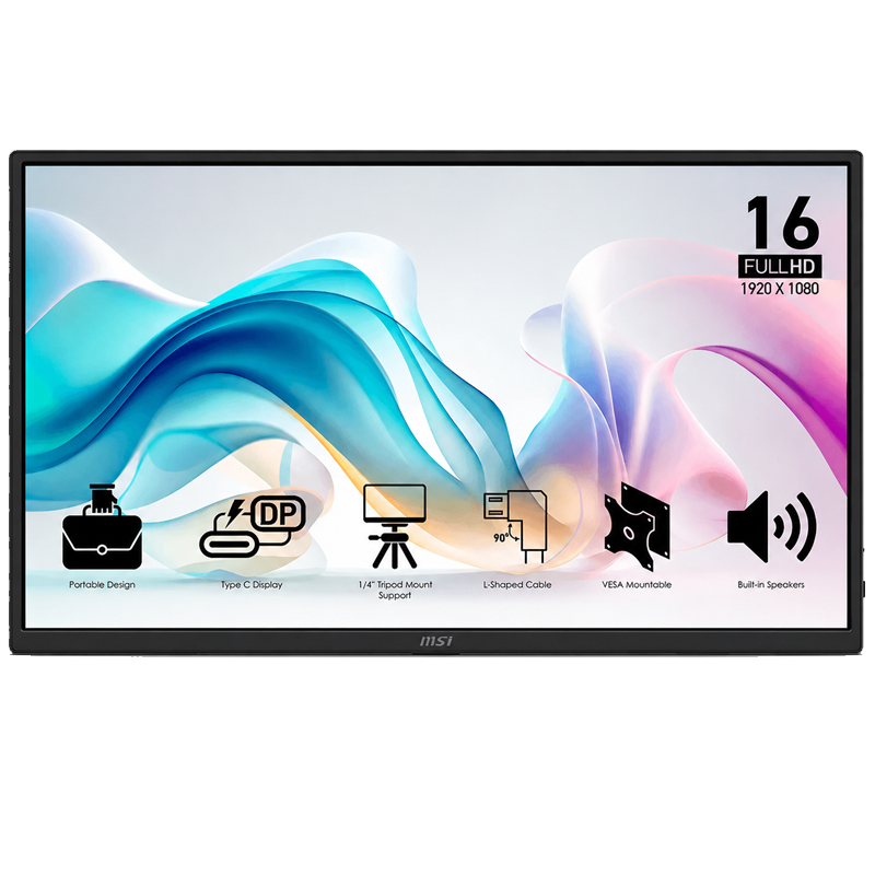 Ecran MSI PRO MP165 E6 15.6" IPS FHD 60Hz Noir en Tunisie