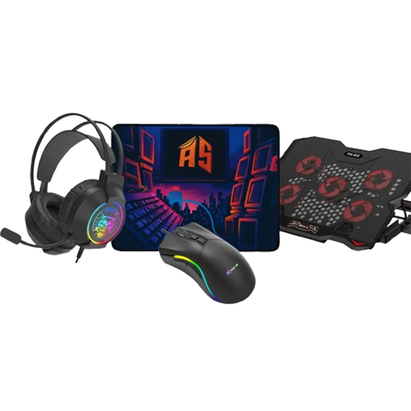 Pack Gamer 4En1 Micro Casque Gaming  + Refroidisseur + Souris Gamer Filaire Xtrike ME  + Tapis Souris Gamer MousePad en Tunisie