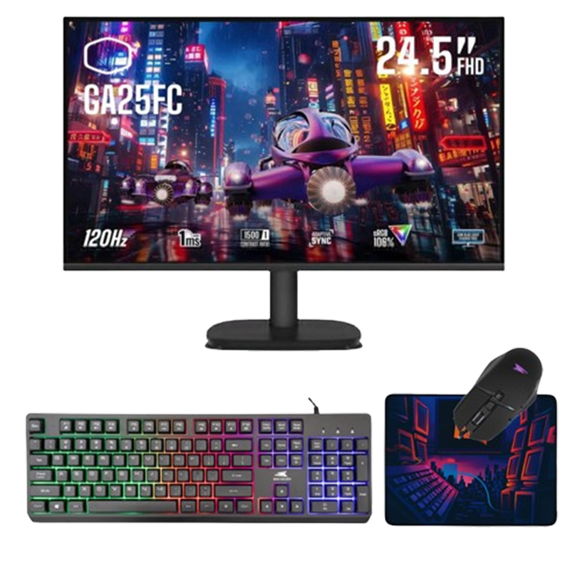 Pack Gamer 4En1 Gearx Ecran Cooler Master  + Clavier + Souris Gamer Bracuda + Tapis Souris Gamer En Tunisie