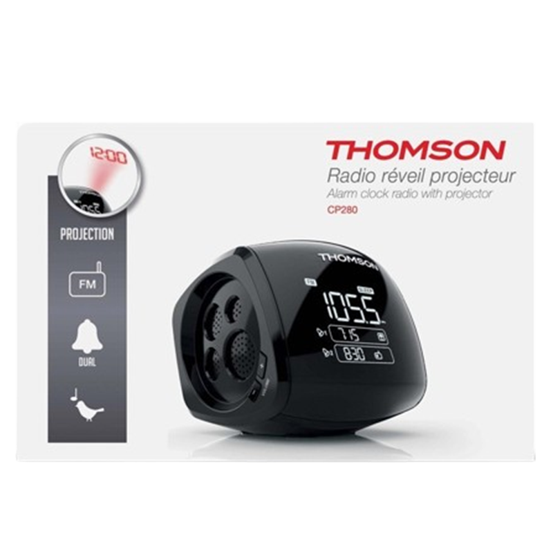 Radio Réveil Sans Fil Avec Projection Thomson CP280 Noir En Tunisie
