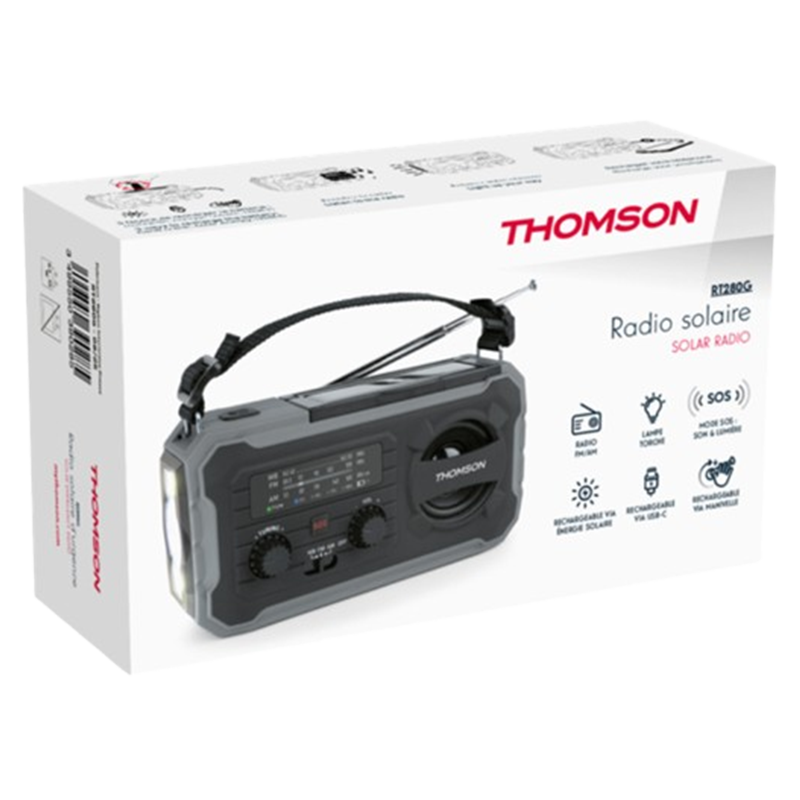 Radio Thomson Solaire D’urgence Longue Durée RT280 Rouge En Tunisie