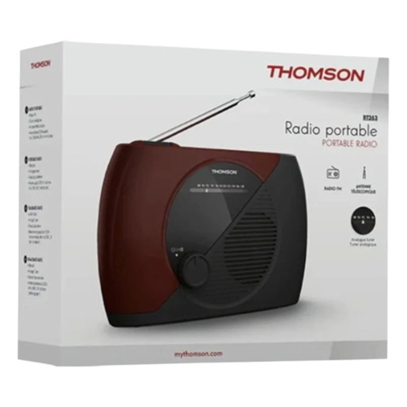 Radio FM Portable Thomson RT353 Rouge & Noir En Tunisie