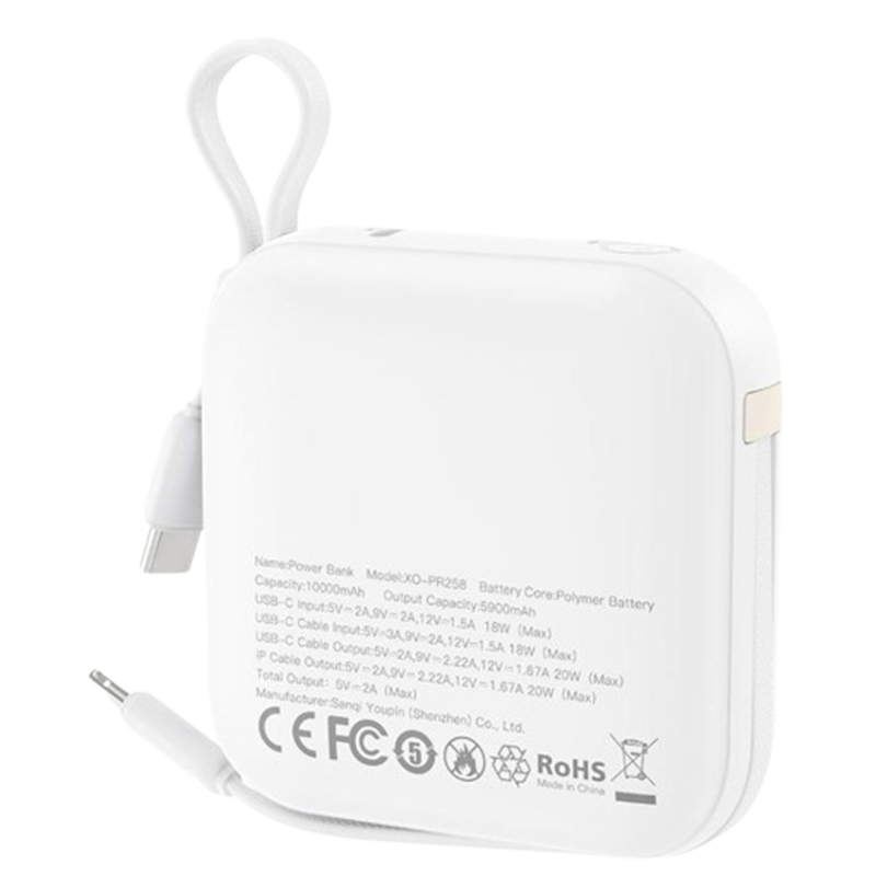 Power Bank XO 10 000 mAh PR258 Rose En Tunisie
