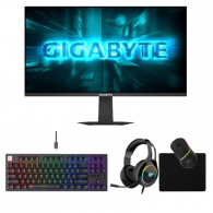Pack Gamer 4En1 Ecran Gaming Gigabyte + Souris Xtrike + Clavier Gamer Mécanique & Micro Casque Havit en Tunisie