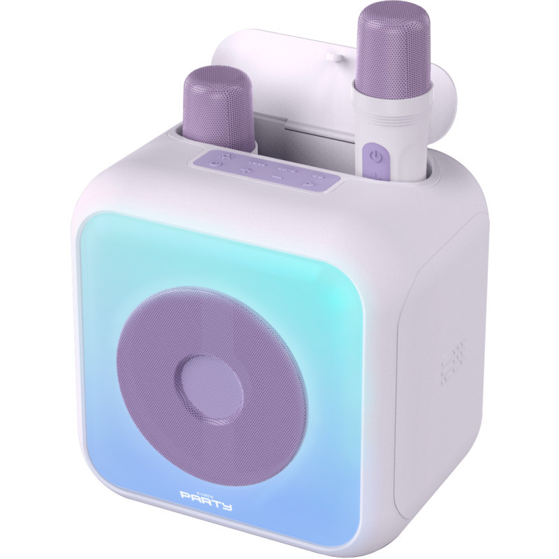 Enceinte Karaoke Sans Fil Bigben PARTYBTKML avec 2 Micros Violet en Tunisie