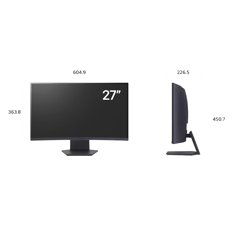 Ecran Gaming Incurvé LG 27GS60QC  27'' QHD 180Hz VA Noir En Tunisie