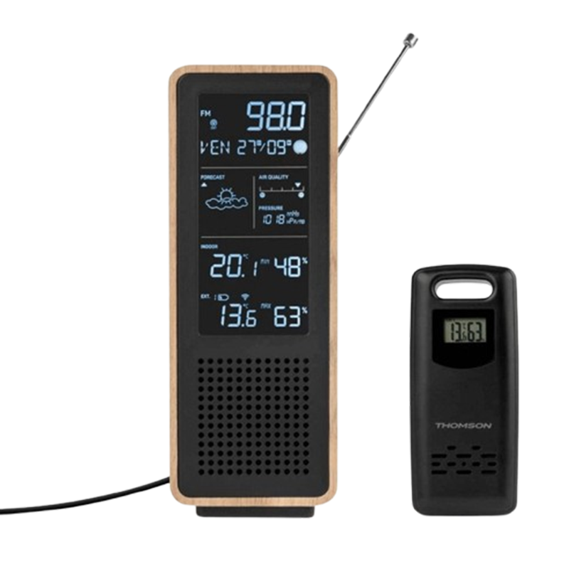Haut Parleur Bluetooth Et Station Météo Thomson WS102TBK Noir