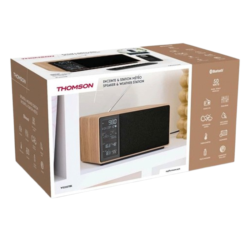 Haut Parleur Bluetooth Et Station Météo Thomson WS202TBK Noir en Tunisie