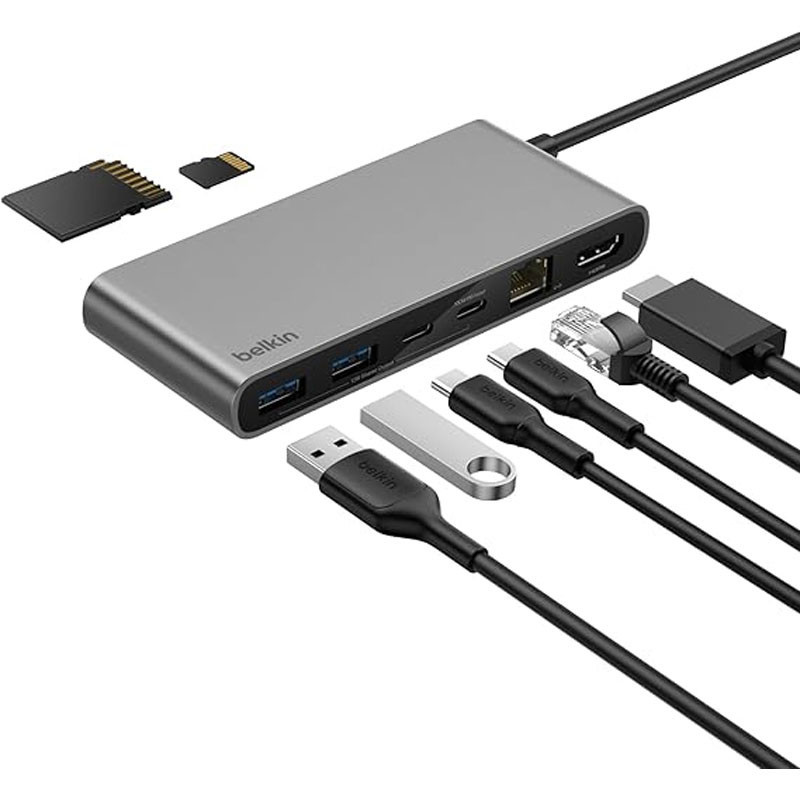 Hub USB Belkin 8 Ports USB-C Gris en Tunisie