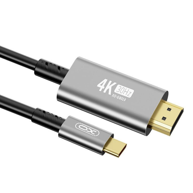 Adaptateur XO GB019 Type-C Vers HDMI 4K Gris en Tunisie