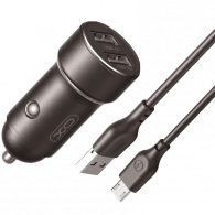Chargeur Voiture XO Dual USB CC53 12W Avec Câble Micro USB Noir En Tunisie