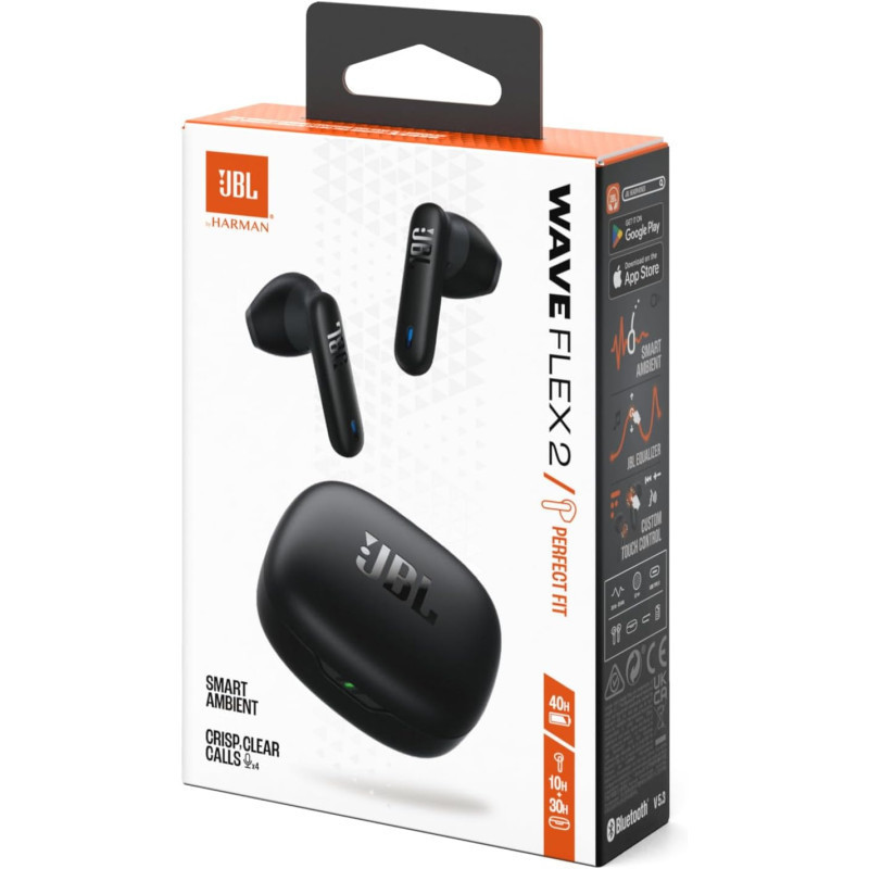 Ecouteurs Sans Fil JBL Wave Flex 2 Noir En Tunisie