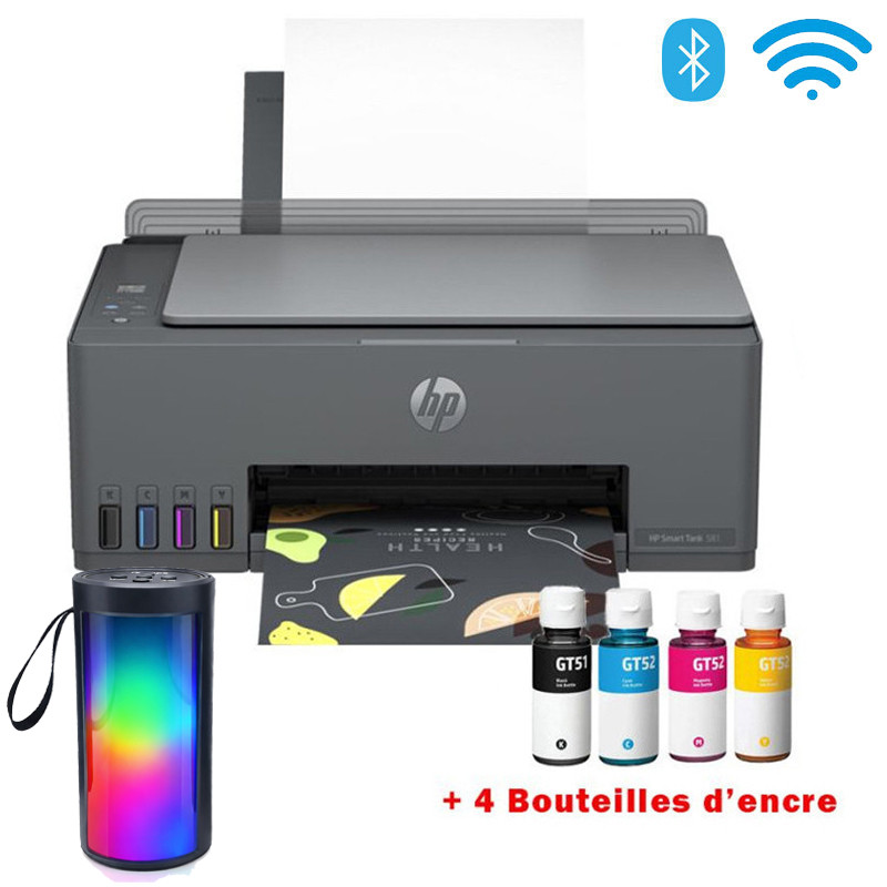 Imprimante à Réservoir Intégré 3En1 HP Smart Tank 581 Couleur Wi-Fi - Noir (4A8D4A) en Tunisie