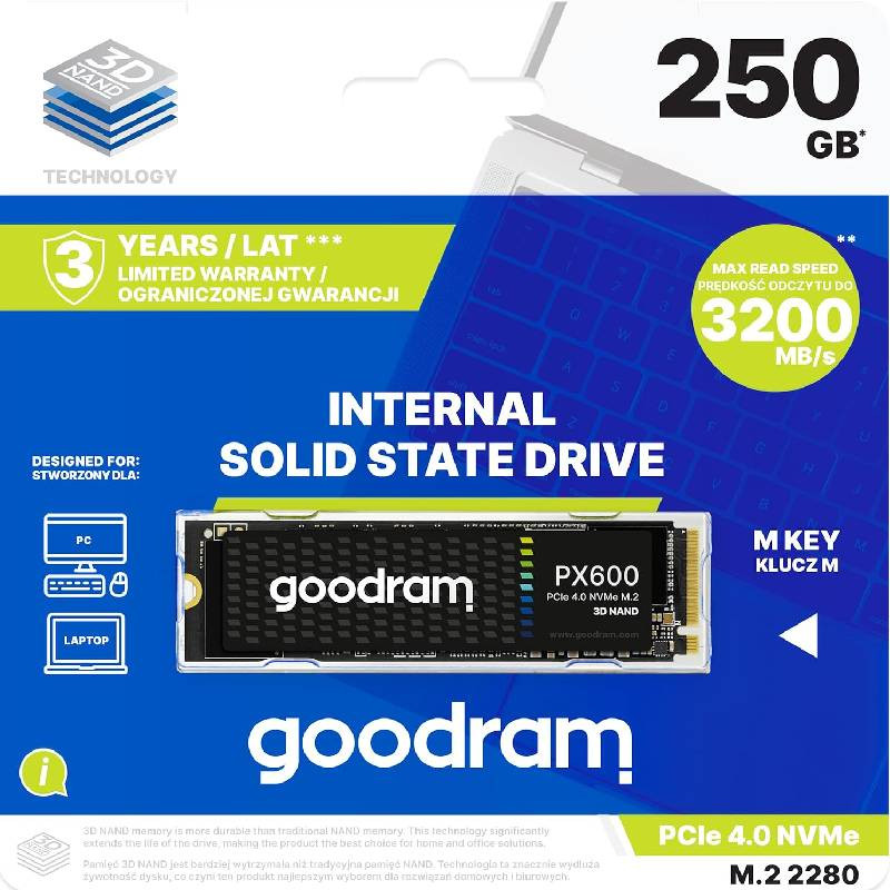 Disque Dur SSD Interne Goodram PX600 250 Go NVMe M.2 En Tunisie