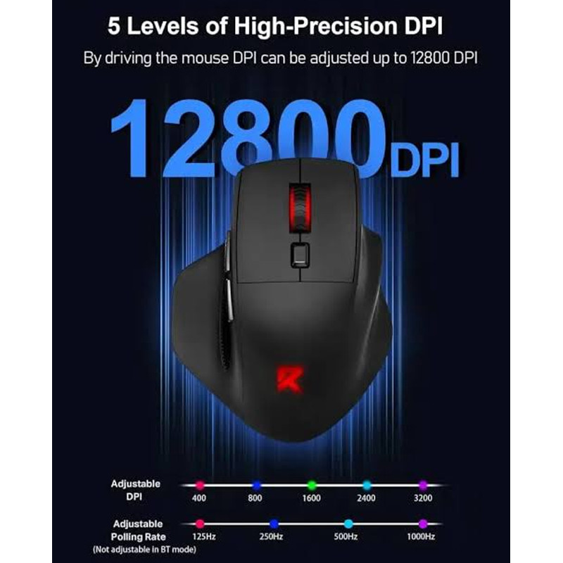 Souris Gaming Sans fil Redragon BM2995 Rechargeable RGB Noir EN Tunisie
