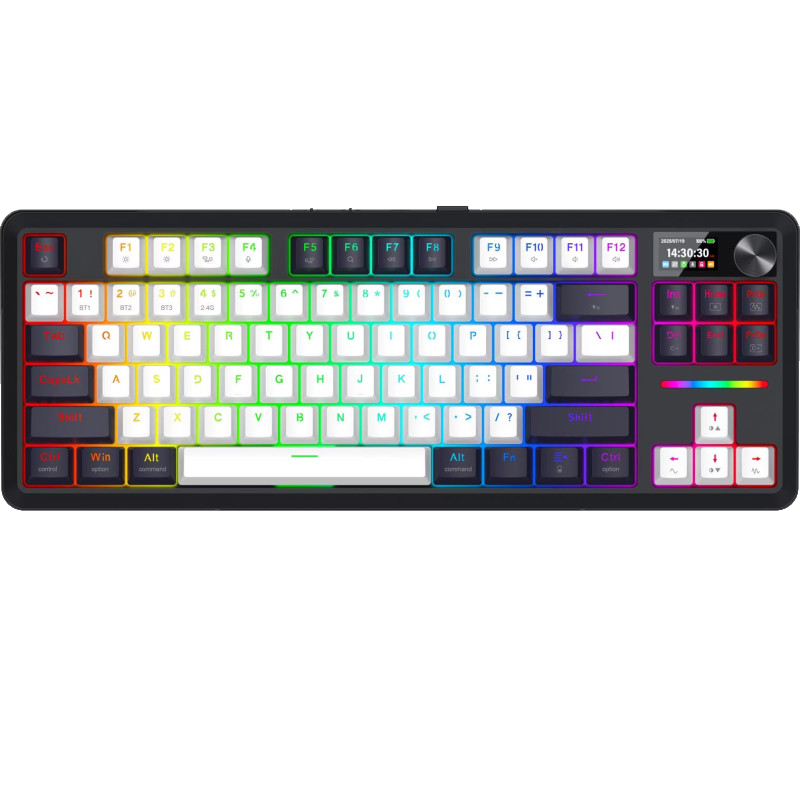 Clavier Gamer Mécanique Redragon K746 Wildslash Pro RGB Noir & Blanc en Tunisie