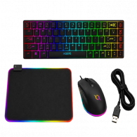 Pack Gamer 3En1 Aqirys Clavier Mécanique Sans Fil + Souris & Tapis Noir En Tunisie
