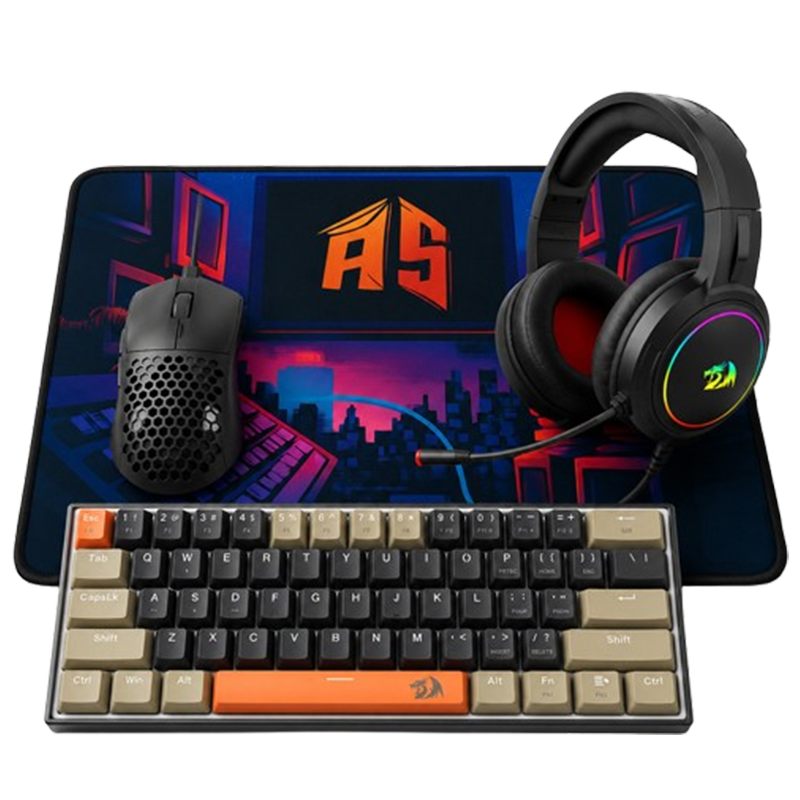 Pack Gamer 4En1 Clavier Filaire + Casque Gaming + Souris & Tapis Souris Gamer Redragon Noir en Tunisie