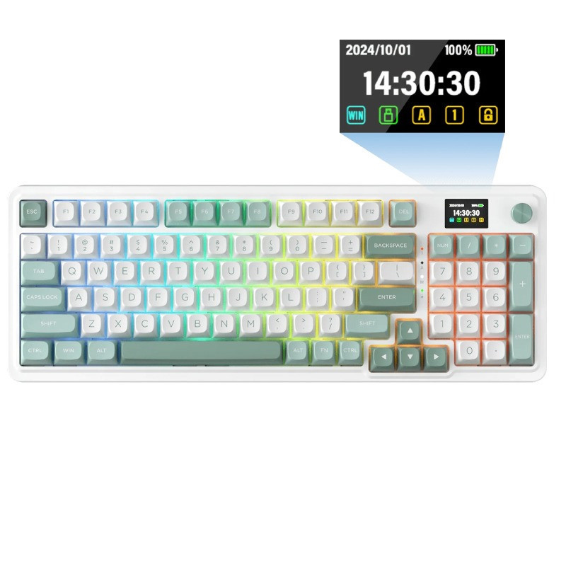 Clavier Gamer Mécanique Redragon K719 Galatin Pro RGB Blanc & Vert en Tunisie