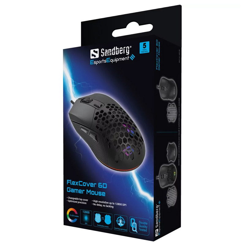 Souris Gaming Sandberg 640-28 RGB Noir en Tunisie