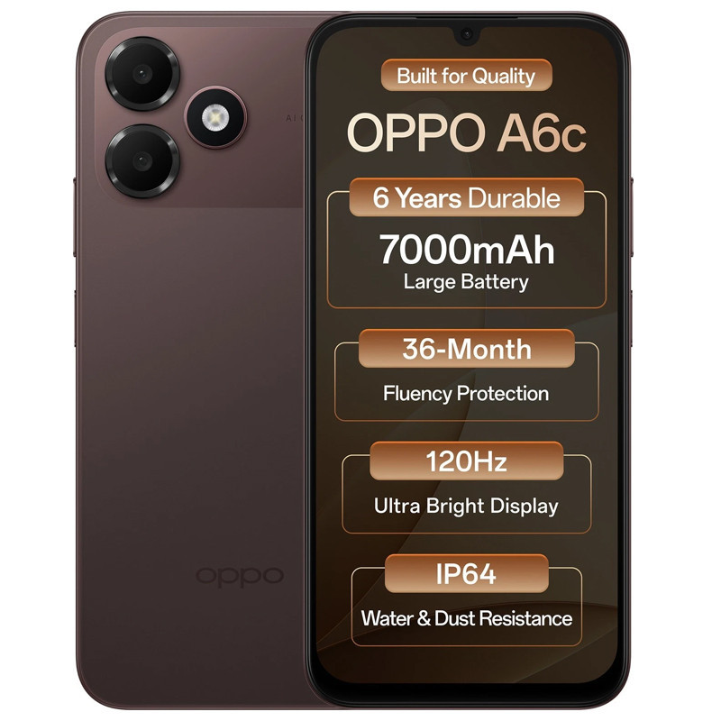 Oppo A6c 4Go 128Go Marron en Tunisie