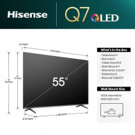TV Hisense 55Q7N 55" QLED 4K Vidaa Smart Tv Noir en Tunisie