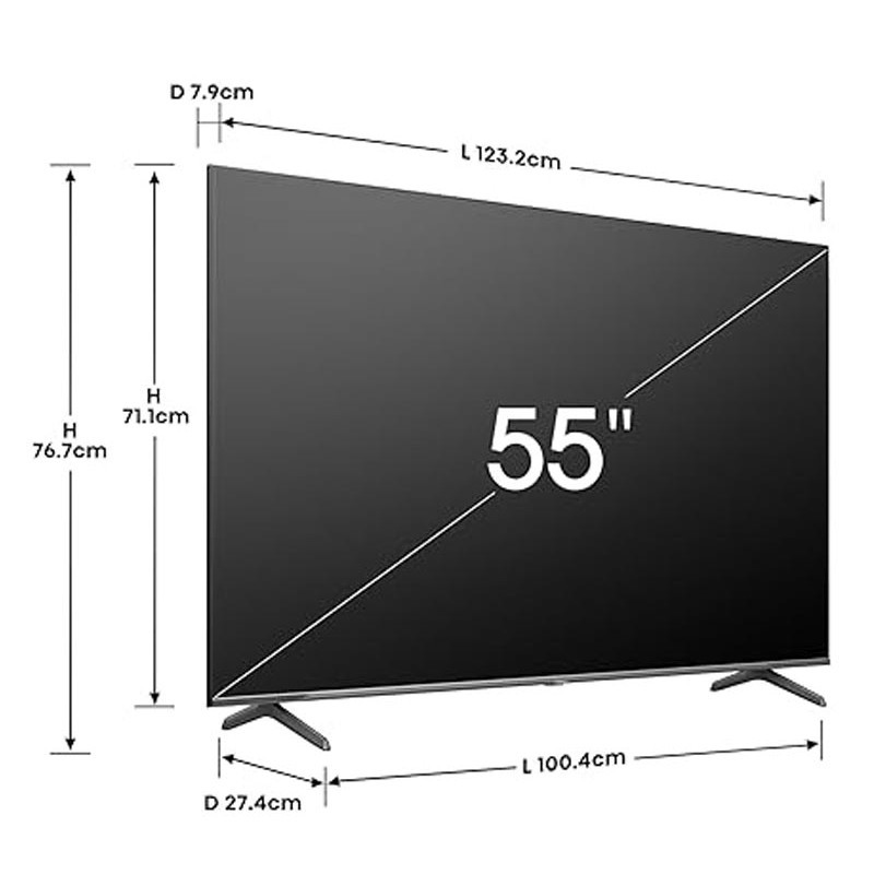 TV Hisense 55Q7N 55" QLED 4K Vidaa Smart Tv Noir en Tunisie