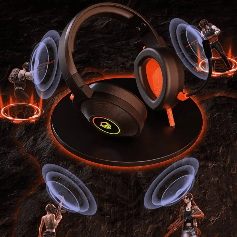 Micro Casque Gaming Meetion HP012 RGB Noir En Tunisie
