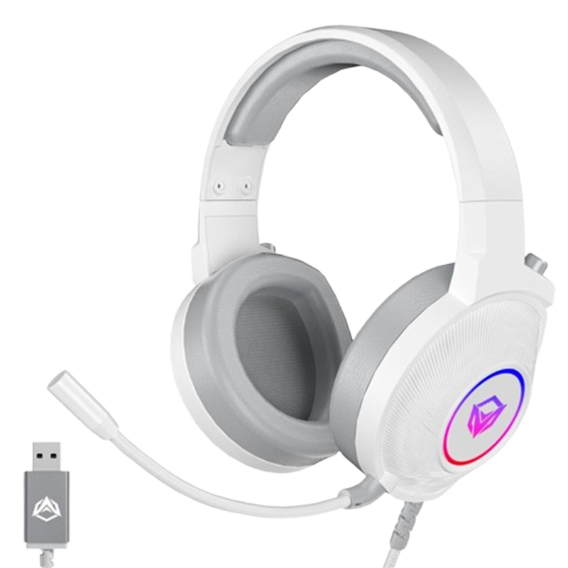 Micro Casque Gaming Meetion HP012 RGB Blanc En Tunisie