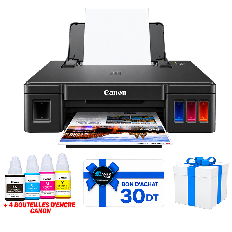 Imprimante Canon Jet D'encre Multifonction 3En1 G2410 Couleur Noir En Tunisie