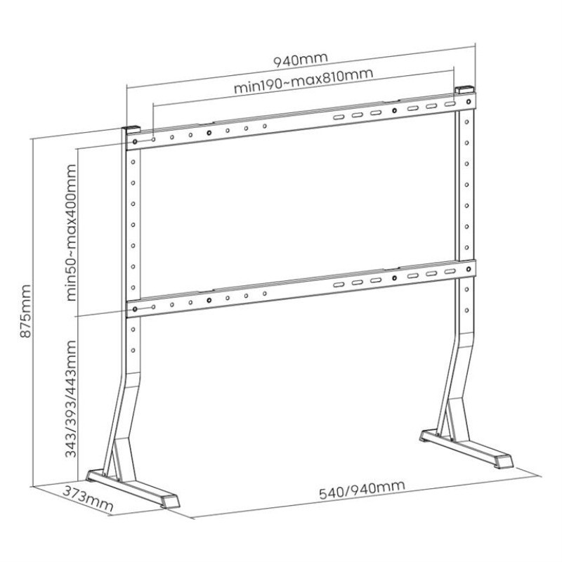 Support Tv Gembird TVS-D90F-01 Pour TV 45''- 90'' Noir En Tunisie