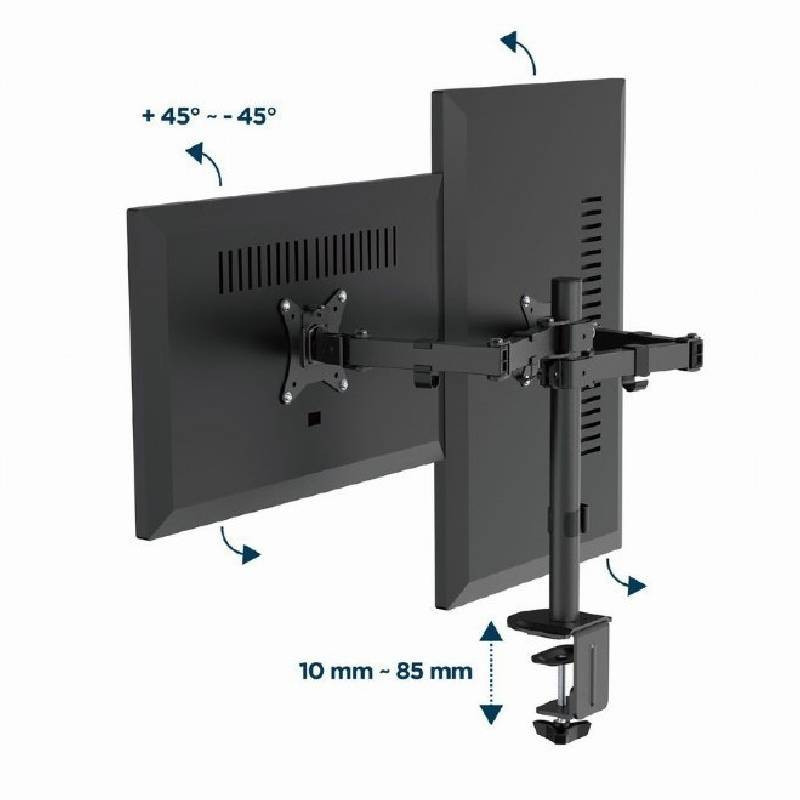 Support De Bureau Gembird MA-D2-03 17"-32" Noir En Tunisie