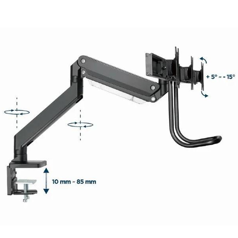 Support De Bureau Gembird MA-DA3-03 17"-27" Noir En Tunisie