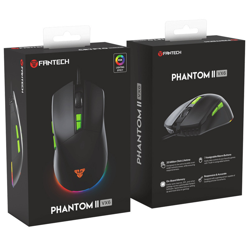 Souris Gamer Fantech Phantom II VX6 Noir En Tunisie