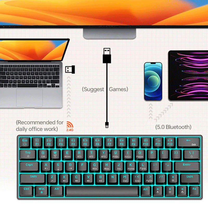 Clavier Gamer Mécanique T-WOLF T30 Noir en Tunisie