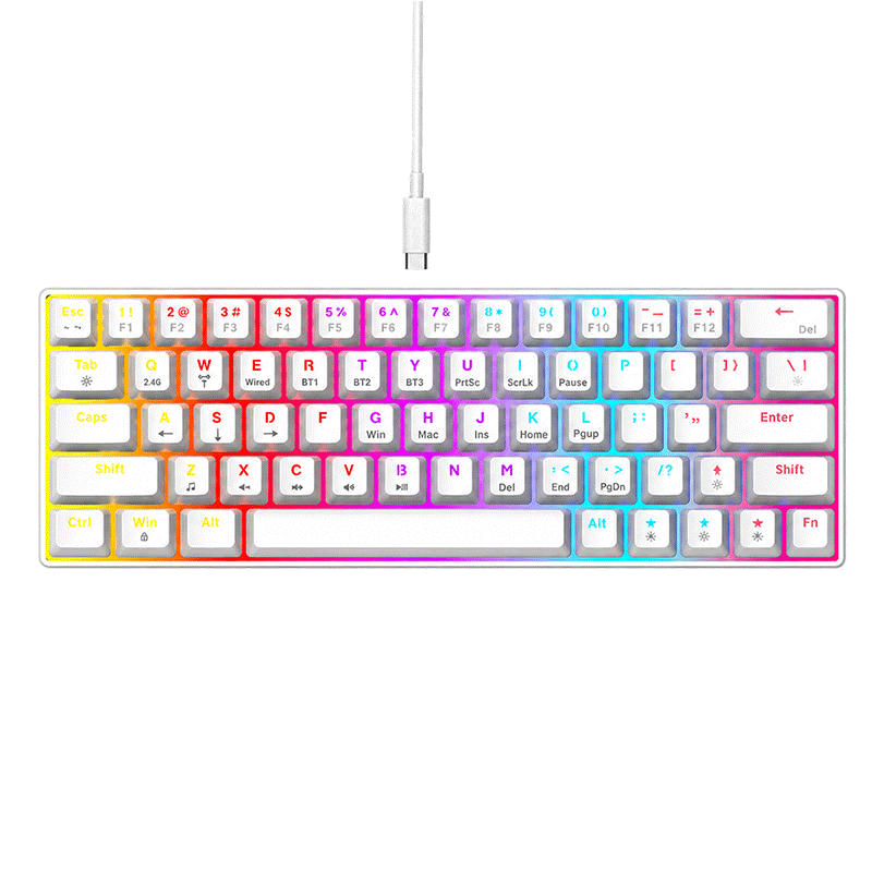 Clavier Gamer Mécanique T-WOLF T60 Blanc en Tunisie