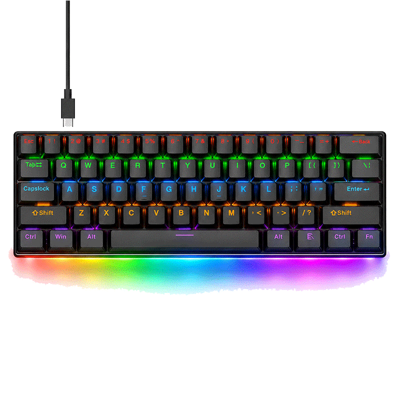 Clavier Gamer Mécanique T-WOLF T60 Noir en Tunisie