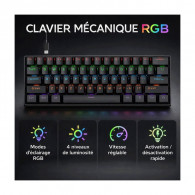 Clavier Gamer Mécanique T-WOLF T60 Noir en Tunisie