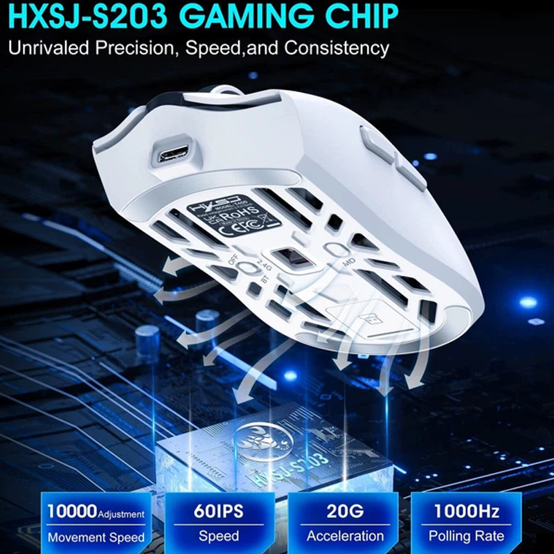 Souris Gamer HXSJ T400 Blanc En Tunisie