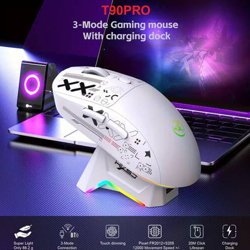 Souris Gamer HXSJ T90 Pro Blanc En Tunisie