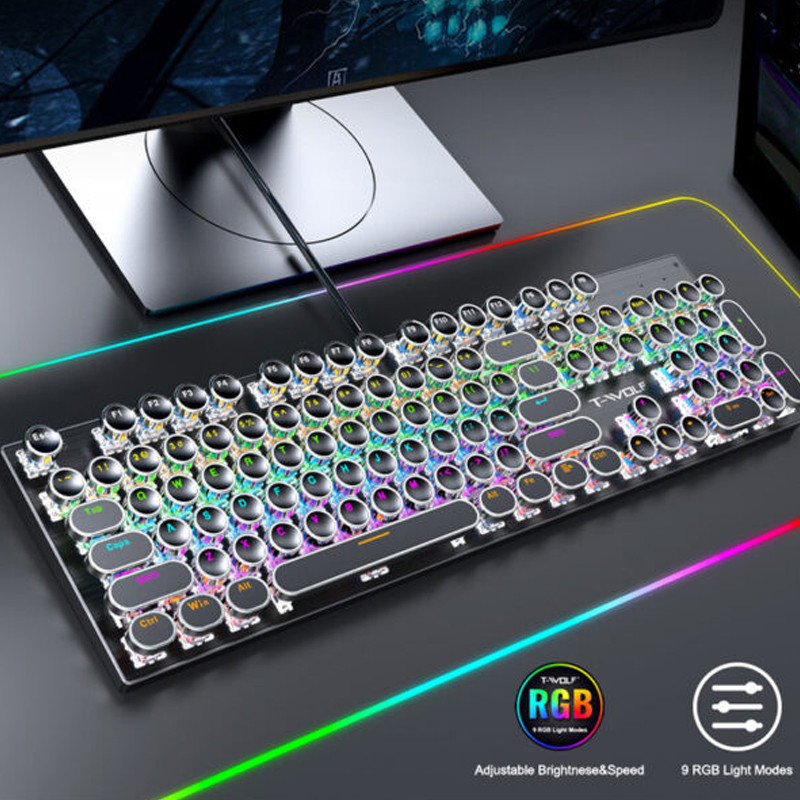 Clavier Gamer Mécanique T-WOLF T75 RGB Noir en Tunisie