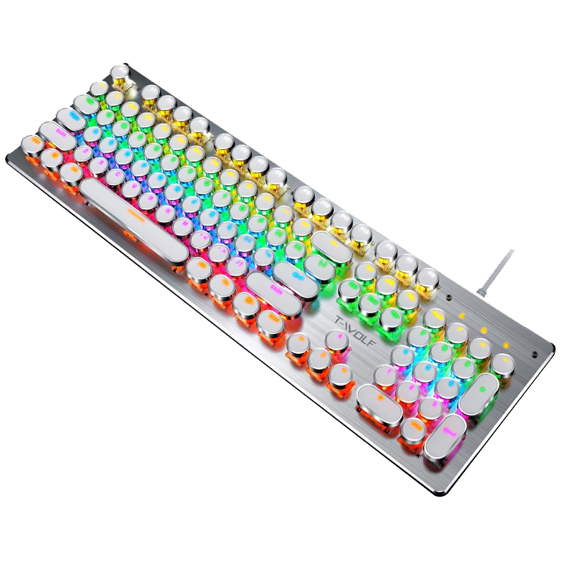 Clavier Gamer Mécanique T-WOLF T75 RGB Blanc en Tunisie