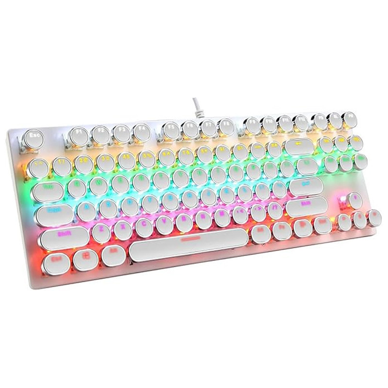 Clavier Gamer Mécanique T-WOLF T75 RGB Blanc en Tunisie