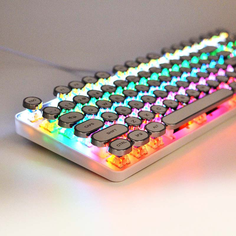 Clavier Gamer Mécanique T-WOLF T75 RGB Blanc en Tunisie