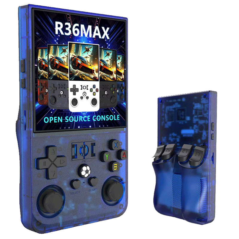 Console De Jeu Portable Rétro R36 Max Bleu en Tunisie